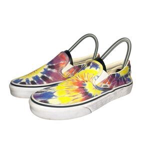 Vans Classic Washed Tie Dye Slip On Shoes Canvas Sneakers Multi-Color Women 6
